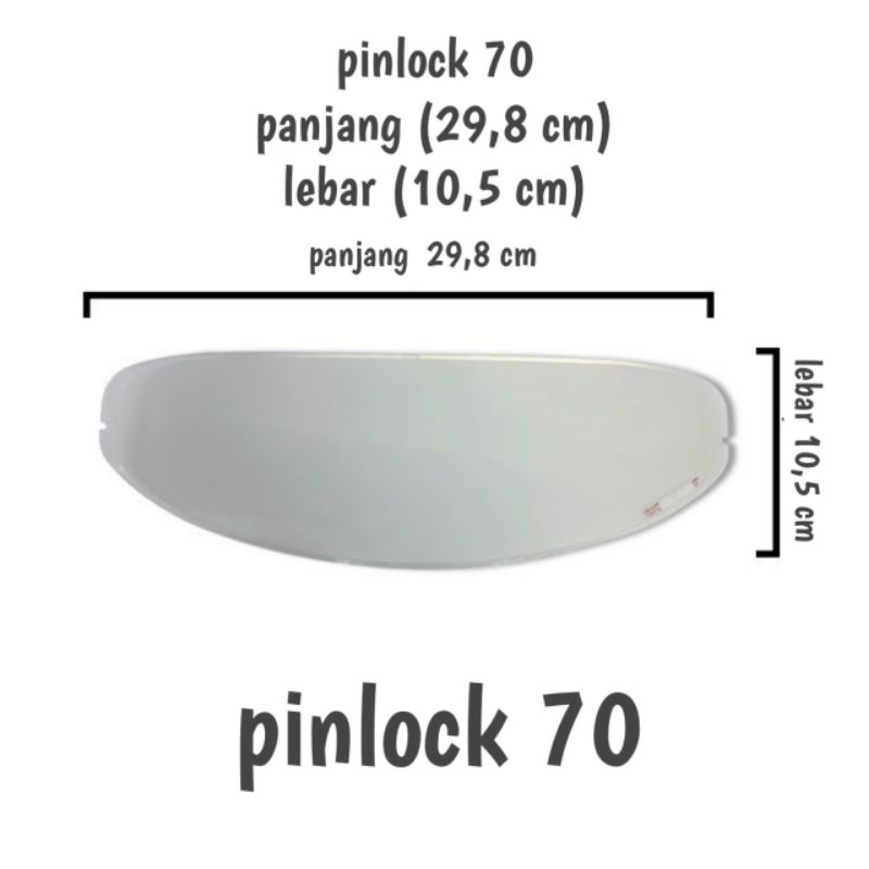 Pinlock 70 untuk nhk half face r1, aviator, godzila, avenger, predator crypton, s1 gp