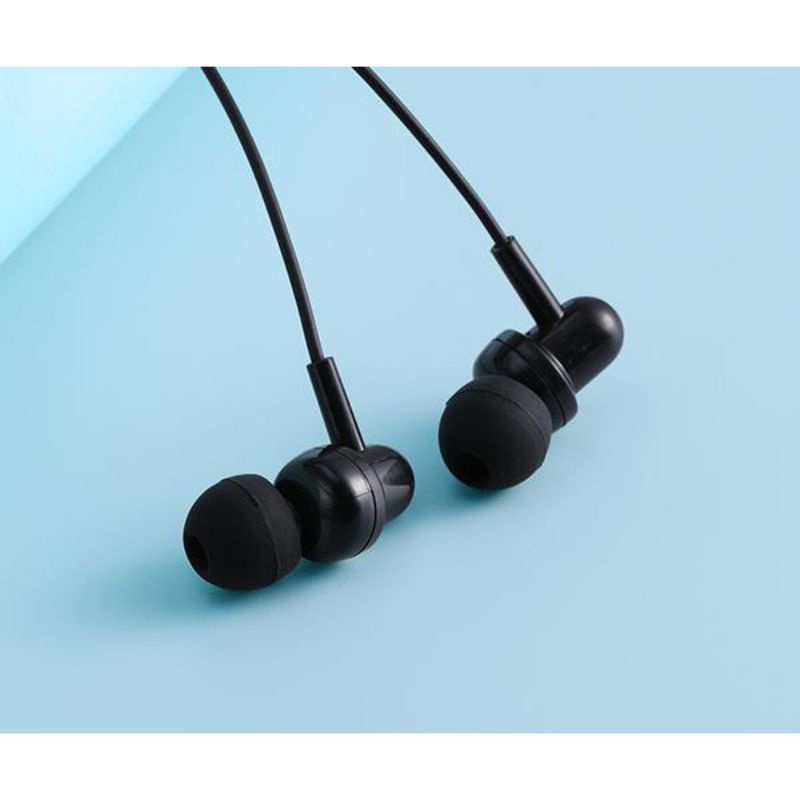 Headset Robot RE20 Black Oblique In - Ear Deep Bass Ultra Light - Earphone Robot Hitam