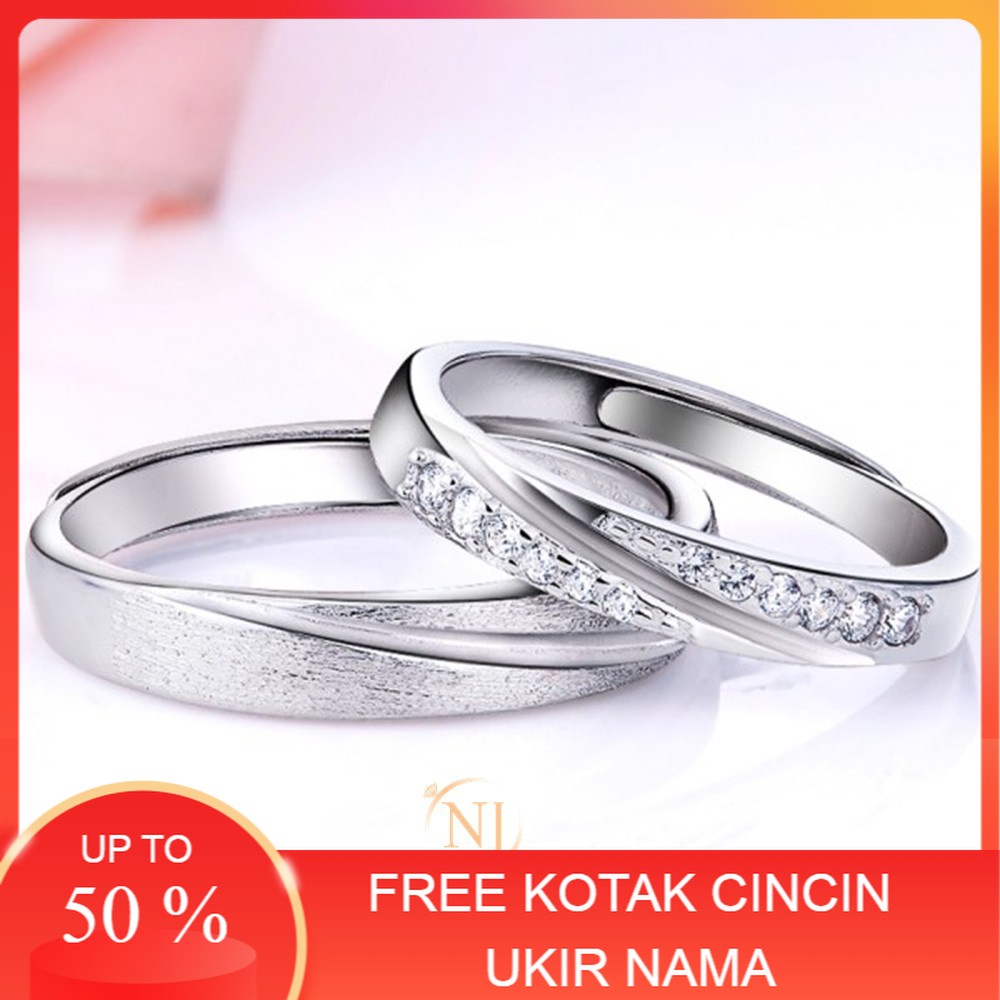Perak Jewelry - Cincin Tunangan Perak Couple Cincin Kawin