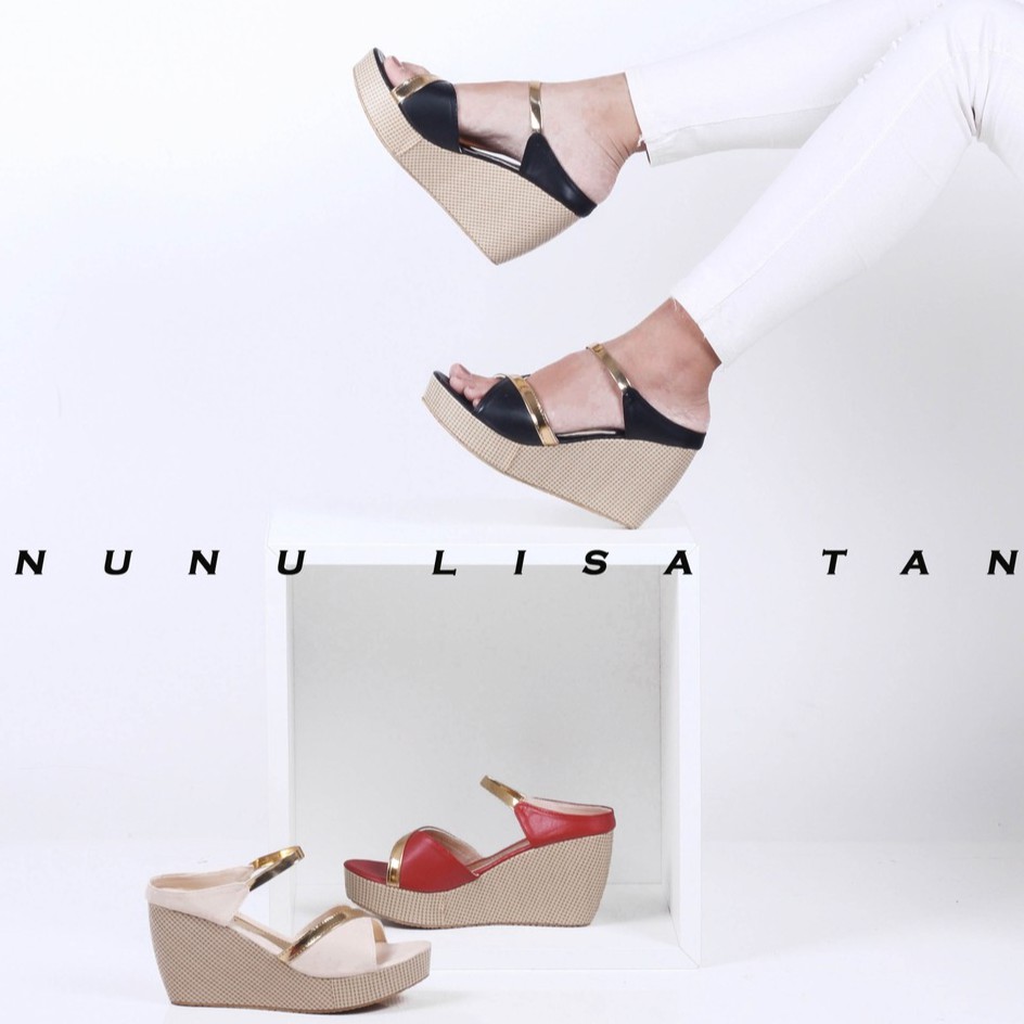 NunuLisaTan - Termurah Wedges Pesta Wanita Tinggi 7cm G19