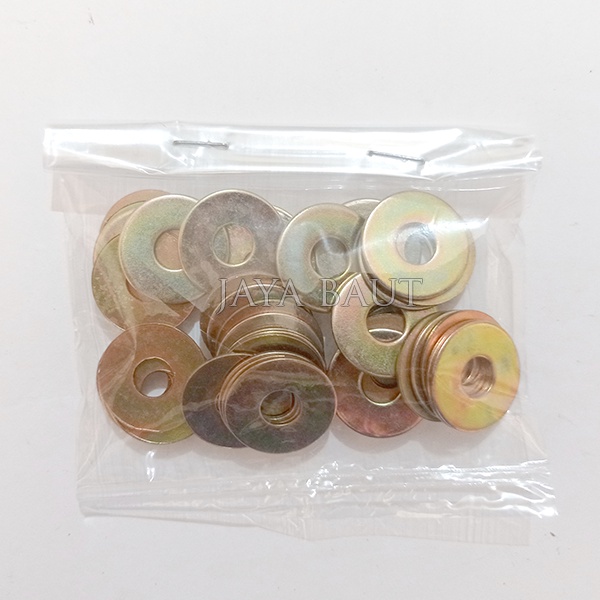 20 Pcs Ring Plat m6 Lebar Kuning ring 10