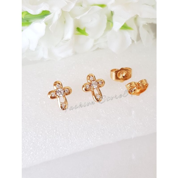 Ready Anting Tusuk Salib Fashion anting rohani perhiasan lapis emas xuping yaxiya impor anting dewasa anting salib bestseller bestquality premium impor