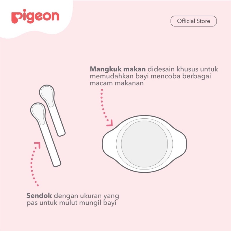 PIGEON Feeding Set With Juice Feeder - Batik | Perlengkapan Makan Bayi