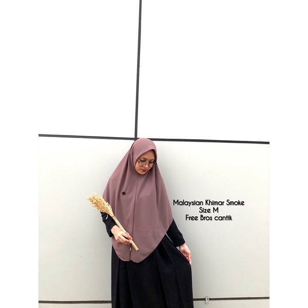 [COD] MALAYSIAN KHIMAR MATERIAL BABYDOLL ARMANY BY RURIHIJABSYARI-Smoke