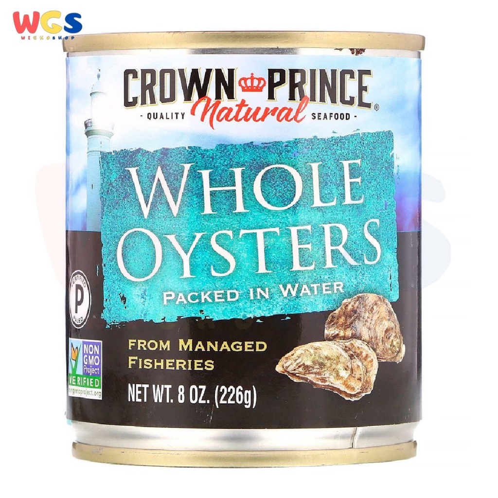 Crown Prince Natural Whole Oysters Packed In Water 8oz 226g