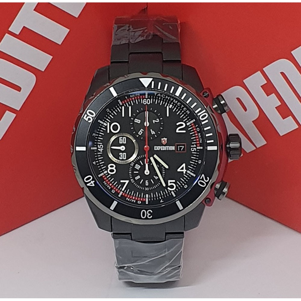 Expedition E 6795 Black Red Jam Tangan Pria Original