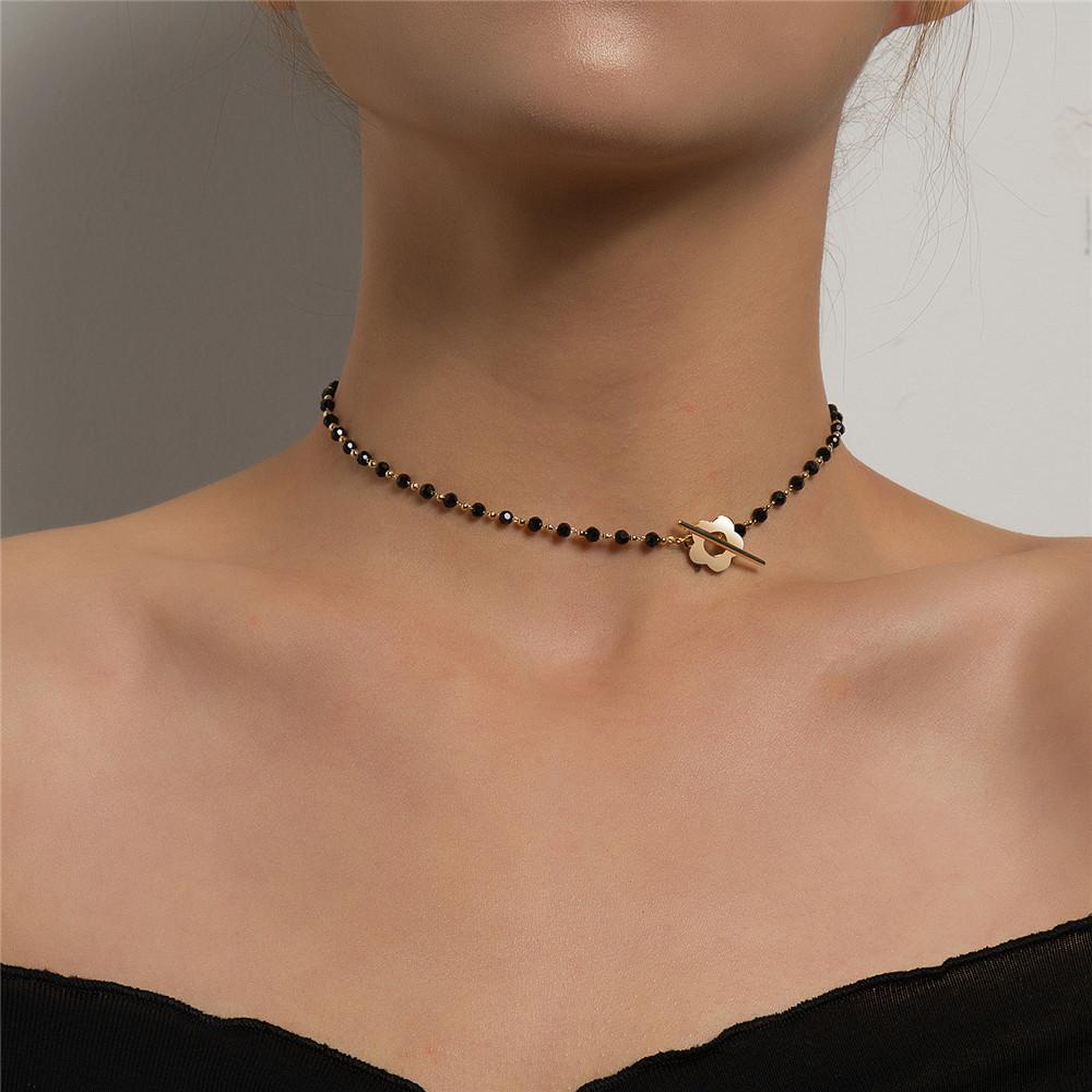 Preva Choker Rantai Klavikula Perhiasan Kerah Hitam