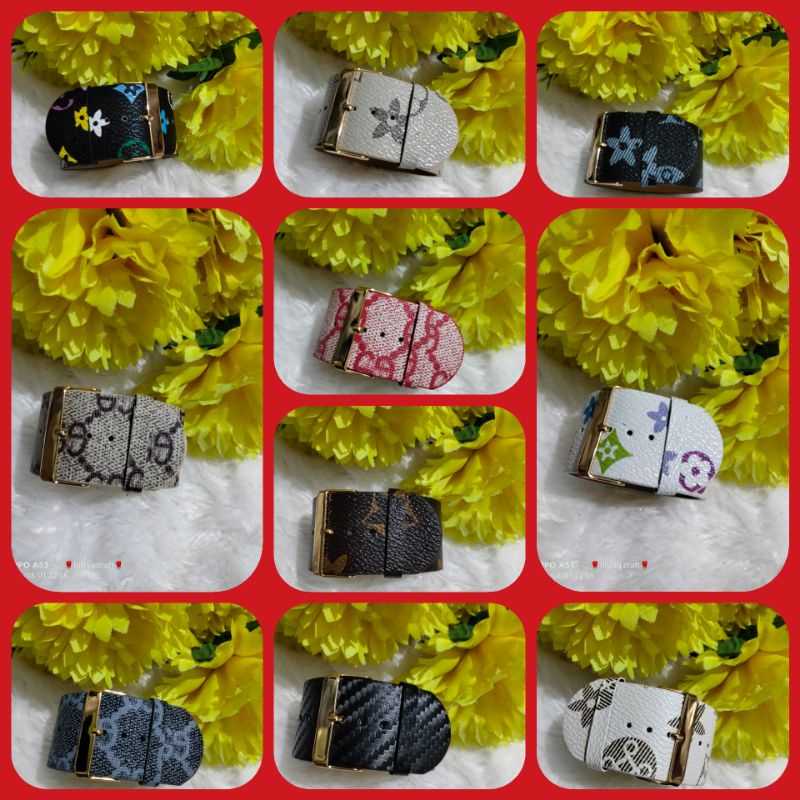 gelang sabuk kulit 3cm mix motif