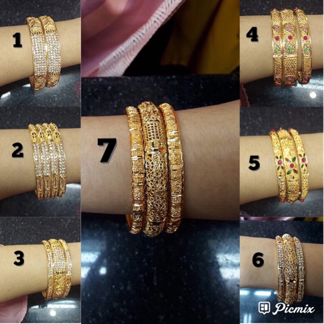 Gelang dubai india emas imitasi aksesoris accessoris tidak luntur
