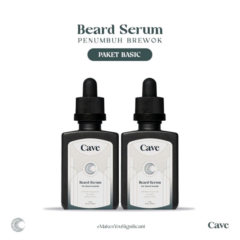 Paket Basic 2 Pcs Cave Beard Serum Penumbuh Jambang Jenggot Kumis Pria