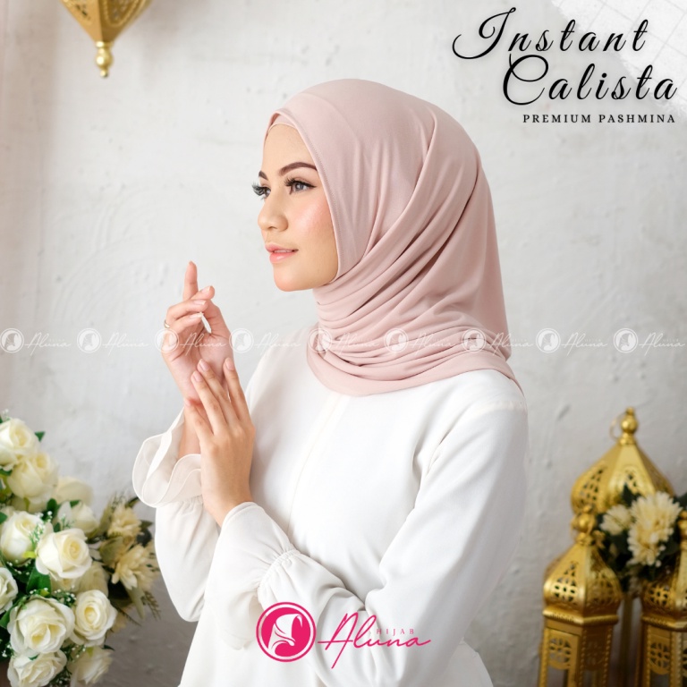 Instant Calista By Hijab Aluna Official | Jilbab | Hijab | Hijab Instan | Jilbab Instan | Jersey Stella-Khaki