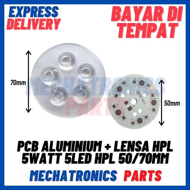 [DSP-9447] PCB ALUMINIUM + LENSA HPL 5WATT 5LED HPL 50/70MM