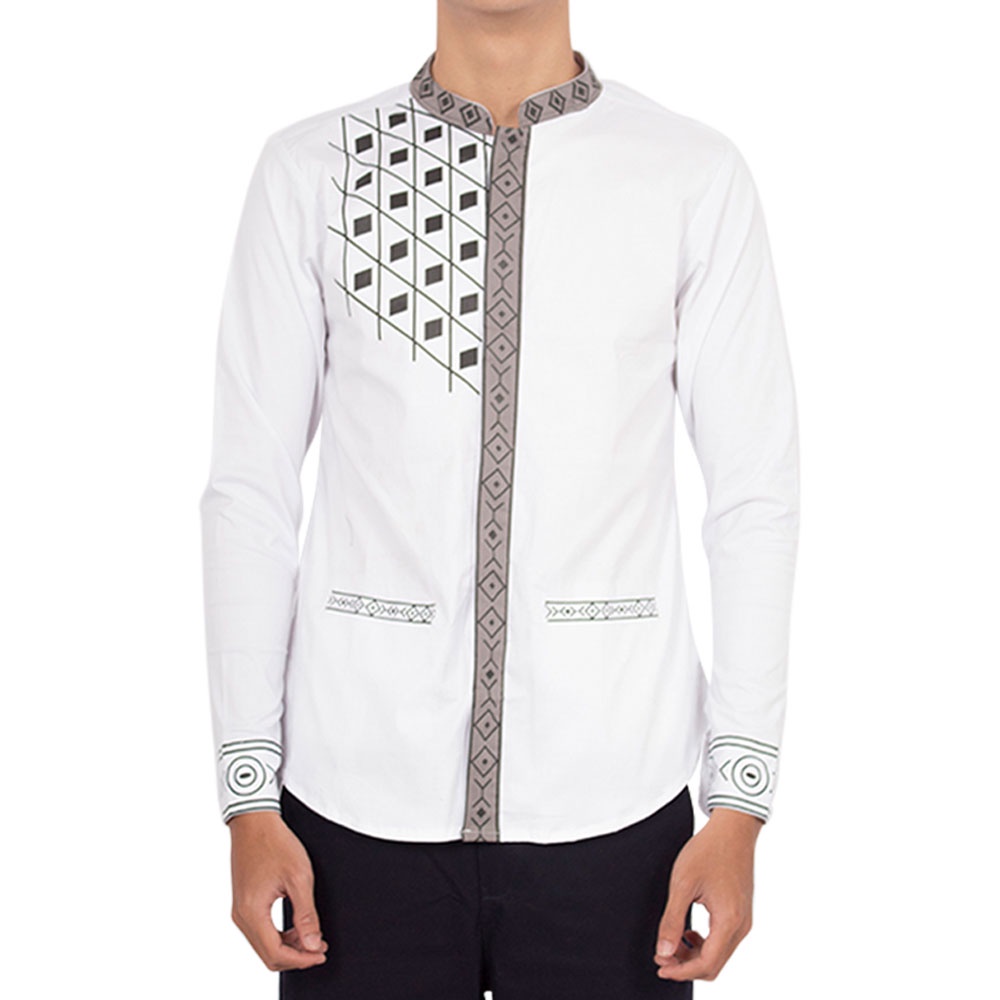 HipNop EZRA BAJU MUSLIM KEMEJA KOKO PRIA MUSLIMAH LENGAN PANJANG ATASAN MUSLIM SLIMFIT COWOK COWO
