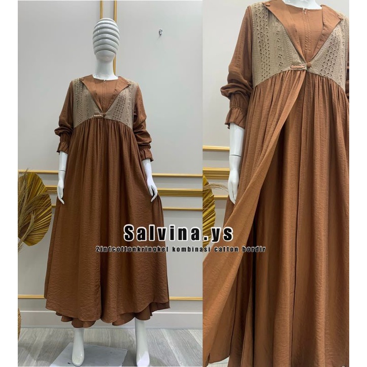gamis salvina kringkel rompi brukat dada