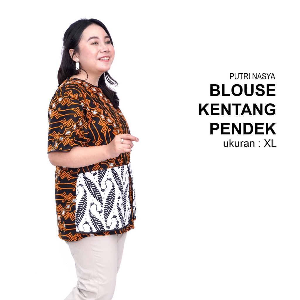 Blouse Big Size Wanita Atasan Batik Lengkap L-XL-2L-3L-4L-5L-6L-7L Model Blus Jumbo Seragam Batik / Atasan Formal Kantor Wanita Big Size