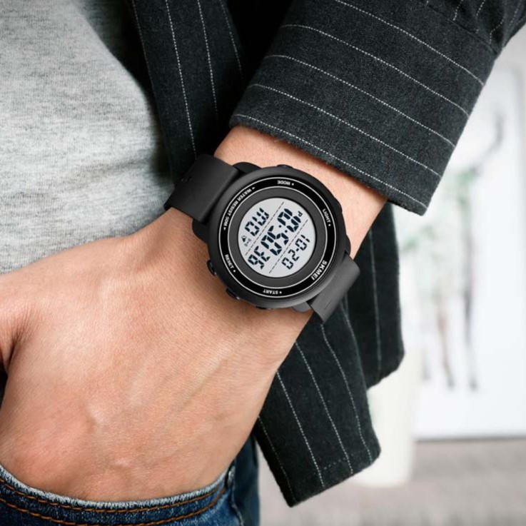 SKMEI 1736 Jam Tangan Pria Wanita Digital Dual Time Chronograph Sport Watch Anti Air Tali Rubber WATCHKITE WKOS