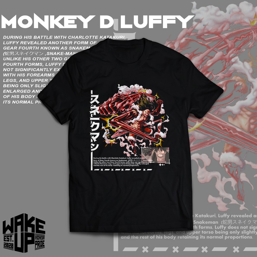 Kaos anime ( MONKEY D LUFFY SNAKEMAN ) PREMIUM