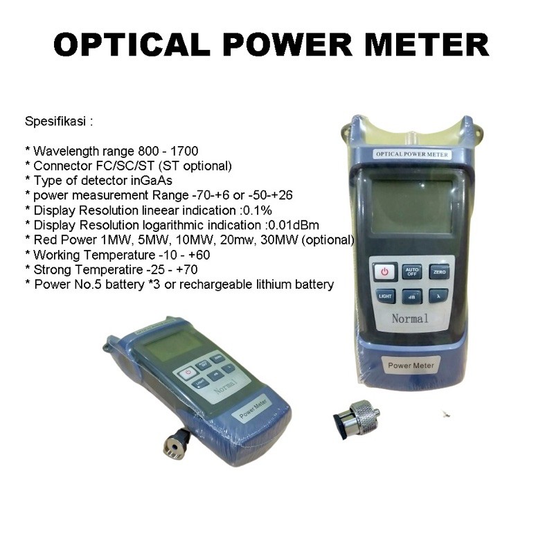 Optical Power Meter Fiber Optik Toolkit Fiber Optic Tester OPM Biru FO