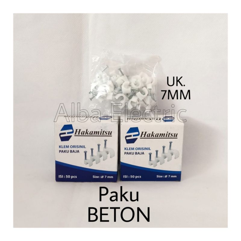 Klem kabel paku beton 6mm - 10mm HAKAMITSU/klem kabel pake beton 10mm/klem kabel paku beton 9mm