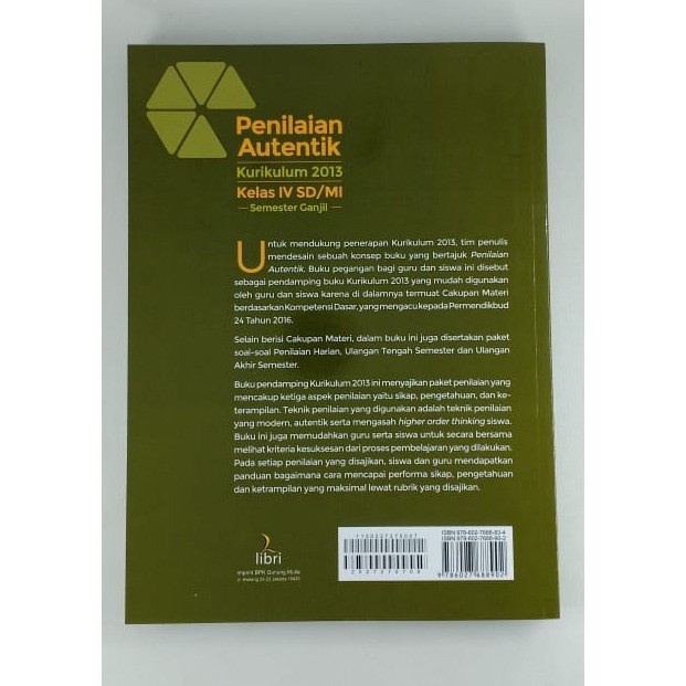 Buku Penilaian Autentik K-2013 Kelas 4 SD Semester Ganjil