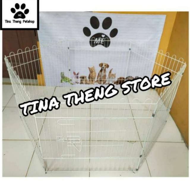 Kandang Anjing Kura Kura Kelinci PAGAR LIPAT 6 SISI 60X60cm-3