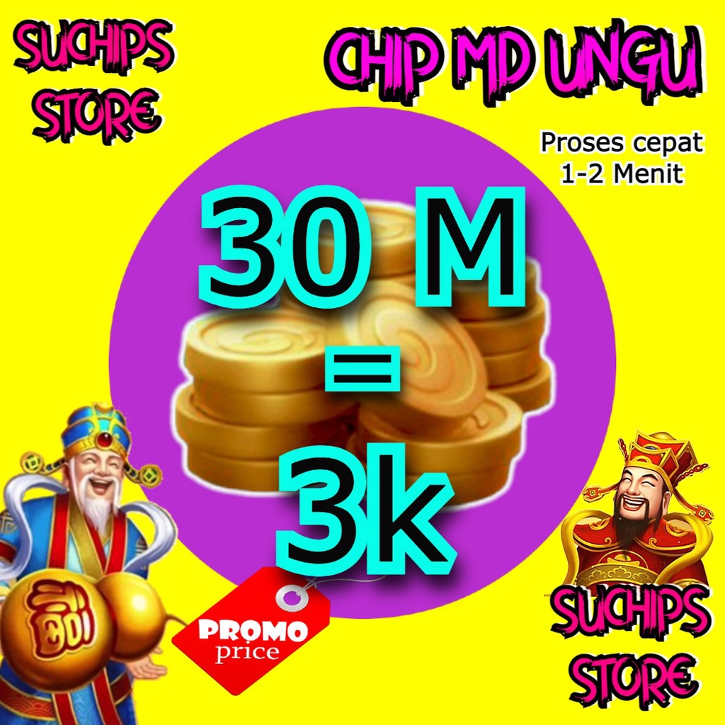 Chip md ungu 30M / chip higgs domino island murah mitra resmi