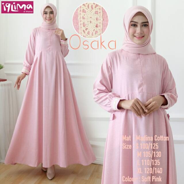 Osaka Dress Gamis Dress Katun Madina Busui