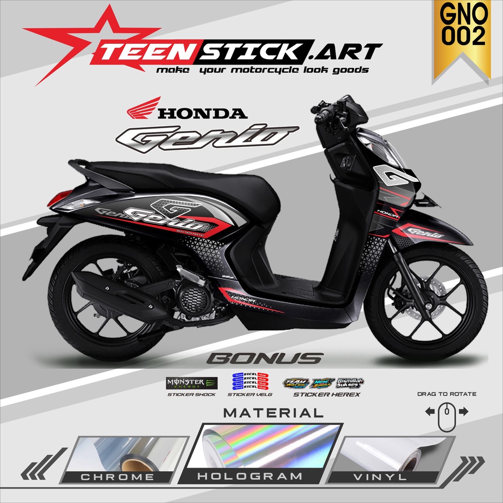 STRIPING GENIO- STRIPING VARIASI HOLOGRAM HONDA GENIO Terbaru TN 002