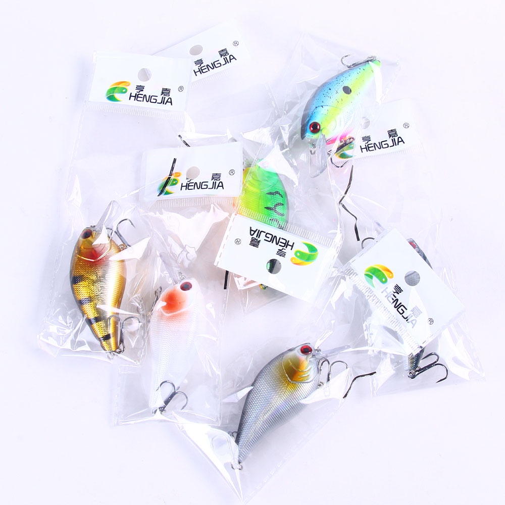 HENGJIA 6PCS Wobblers Crankbait Simulation Fishing Lure 8.5CM 15G Jerkbait Floating Hard Bait Bass Carp Fishing Tackle