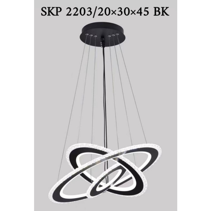 Lampu gantung ruang tamu minimalis hias SKP 2203/20x30x40 BK