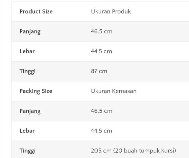 Kursi napolly 101 Kursi Pesta Kursi Makan 101 Tabita