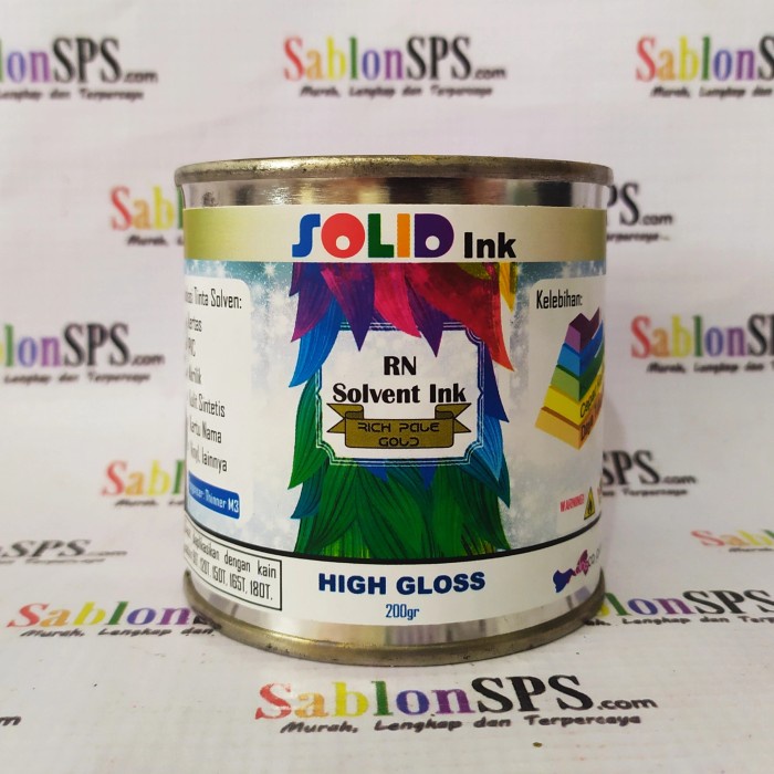 

Hemat Tinta Sablon Pvc Solvent Based 200Gr Rich Pale Gold Bagus