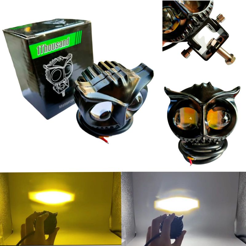 LAMPU TEMBAK OWL 2 WARNA KUNING PUTIH 1THOUSAND