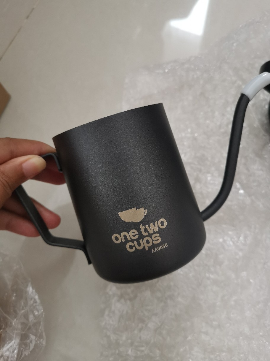 Onetwocups Teko Pitcher Kopi Teapot Drip Kettle Cup Stainless - Aa0050 [hitam] [350ml]