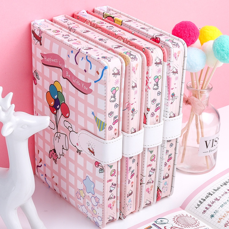 PINKY Buku Cover Kulit Premium Catatan Tulis Kerja Cover Kulit Kertas Blue Grey Memo Menulis Line Garis Pink Blue Notebook Cute Elegant Cewek Diary Wanita