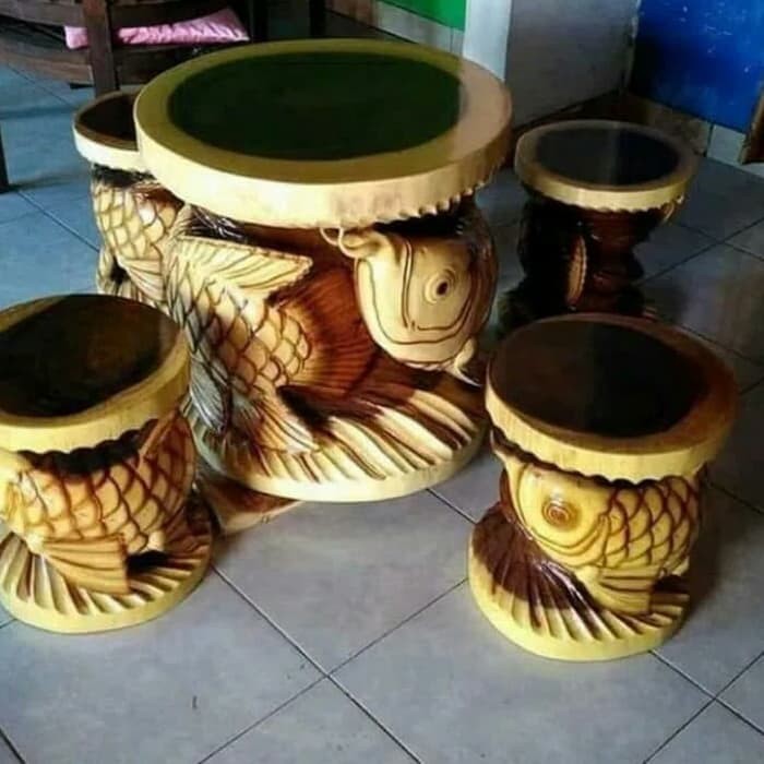 Meja Cafe, meja teras, meja santai Taman unik 1 meja 4 kursi