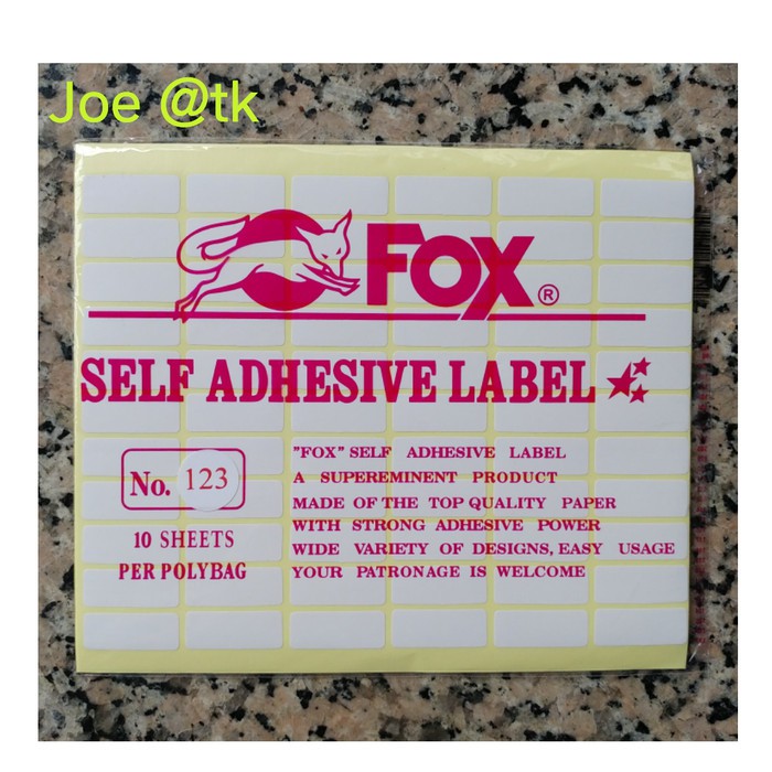 

Promo Fox Label Stiker 123 / Undangan / Nama / Self Adhesive Terlaris