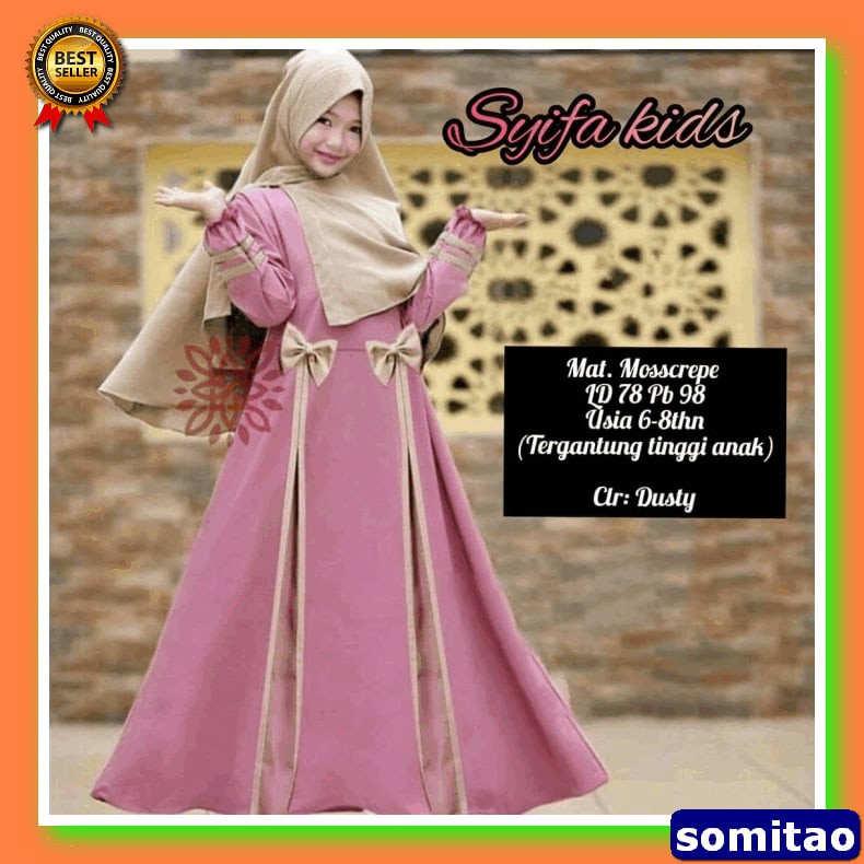 Alena Gamis Anak Perempuan Terbaru 2020 Newborn Busana Muslim Sya OC229 Gamis Anak Usia 6-8 Thn Baju