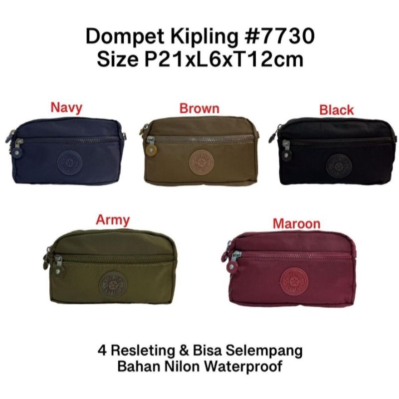 Dompet Kipling 4 resleting dua fungsi / dompet salempang / dompet kipling 4 ruang