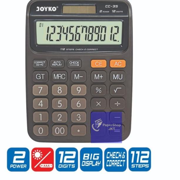 

▲ Calculator / Kalkulator Joyko CC-35 / 12 Digits / Check Correct ☼