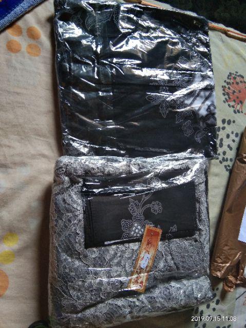 ( Batik Ori 5 Warna ) Couple Batik Monaka Brokat Bunga Pager Selendang
