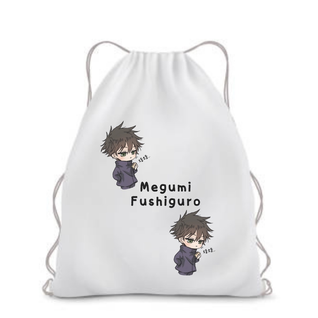 BISA CUSTOM Stringbag Ransel Serut Tas drawstring Anime JUJUTSU KAISEN tas sekolah kampus olahraga string bag multifungsi || Kiiyoomii ||