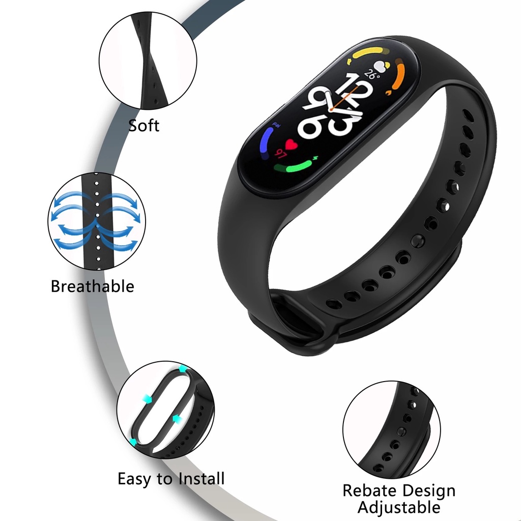 Strap Mi Band 7 / 6 / 5 Premium Lembut Hematacc