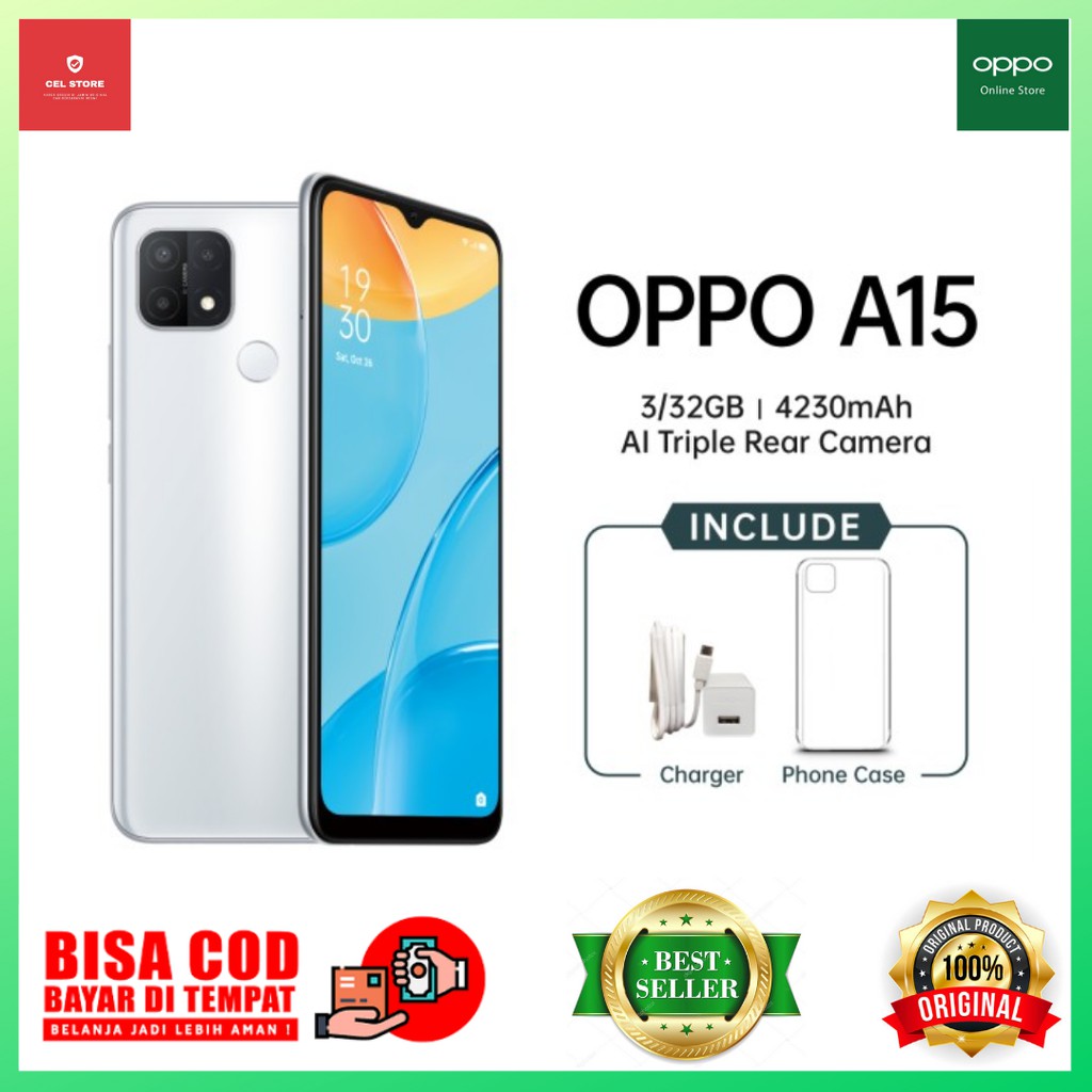 OPPO A15 NEW 3/32GB TRIPLE CAMERA GARANSI RESMI