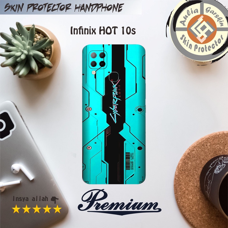 Garskin HP infinix HOT 10s Motif cyber  - Free Custom Motif