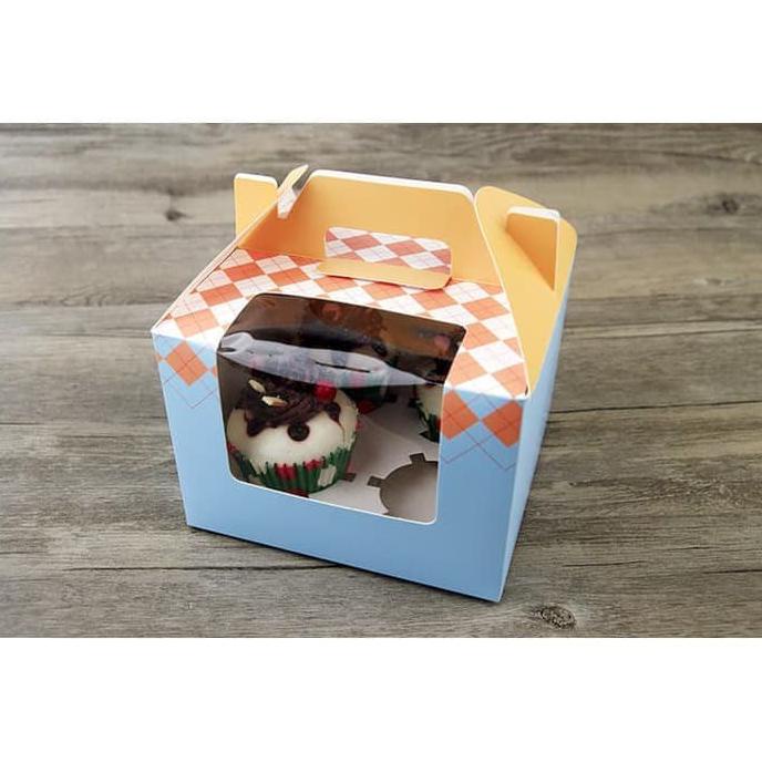 

Box Cupcake Isi 4 Motif Tribal Lucu / Kotak Karton Cupcake Tebal