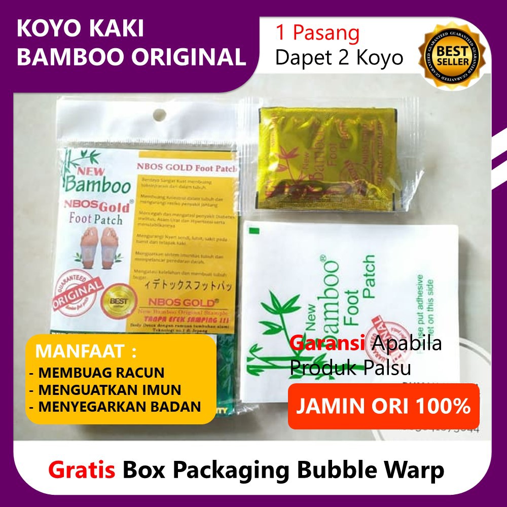 KOYO KAKI KINOKI DETOX KAKI BAMBOO GOLD FOOT PATCH ALAT TERAPI KAKI PERLENGKAPAN MEDIS ORIGINAL GH06