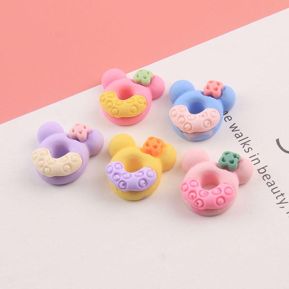 Mxbeauty Pesona Kuku Donat Lucu Permen Warna Resin Flatback DIY Perlengkapan Kerajinan Mickey Mouse Manicure Aksesoris