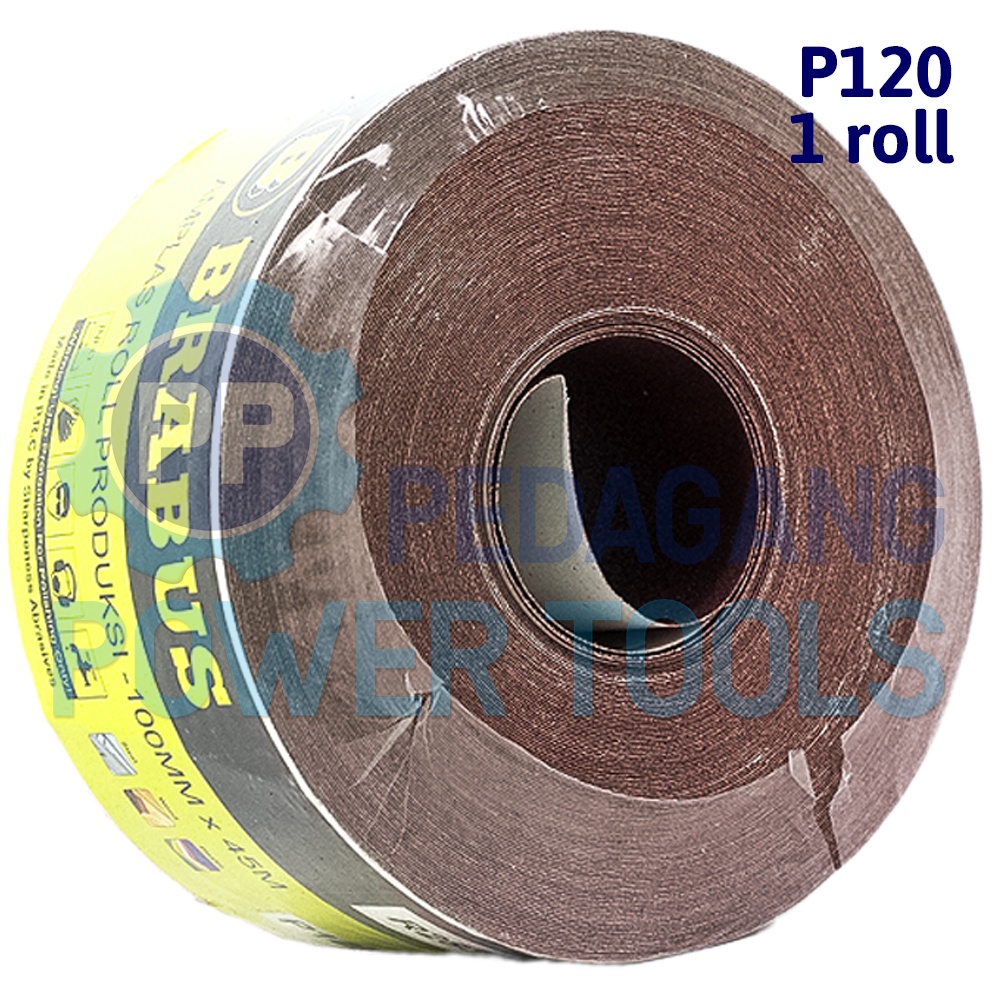 BRABUS NO. 120 AMPLAS ROLL 45 METER KAIN ABRASIVE CLOTH KAYU TEMBOK