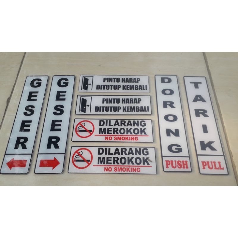 Jual LABEL KETERANGAN SIGN BOARD PAPAN PETUNJUK AKRILIK STIKER MURAH ...